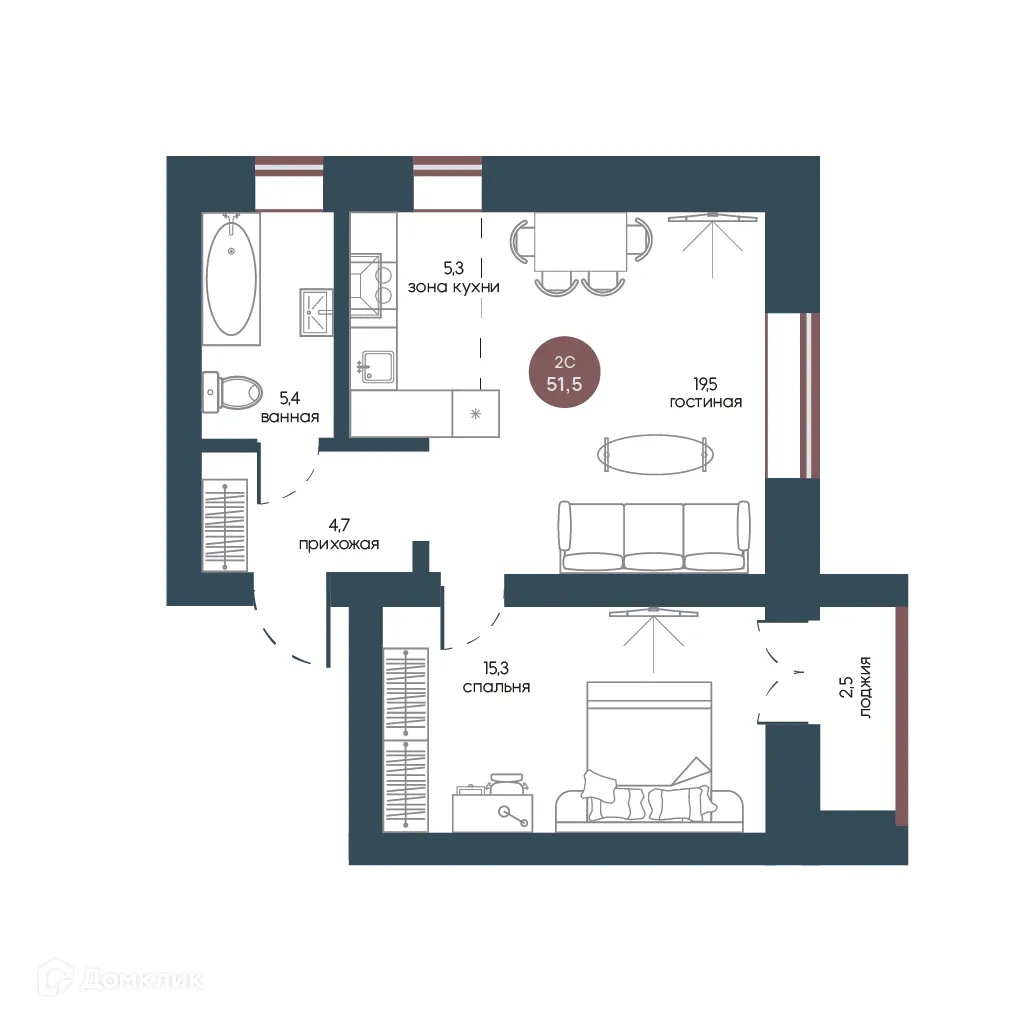 Фото квартиры в ЖК Белозерский