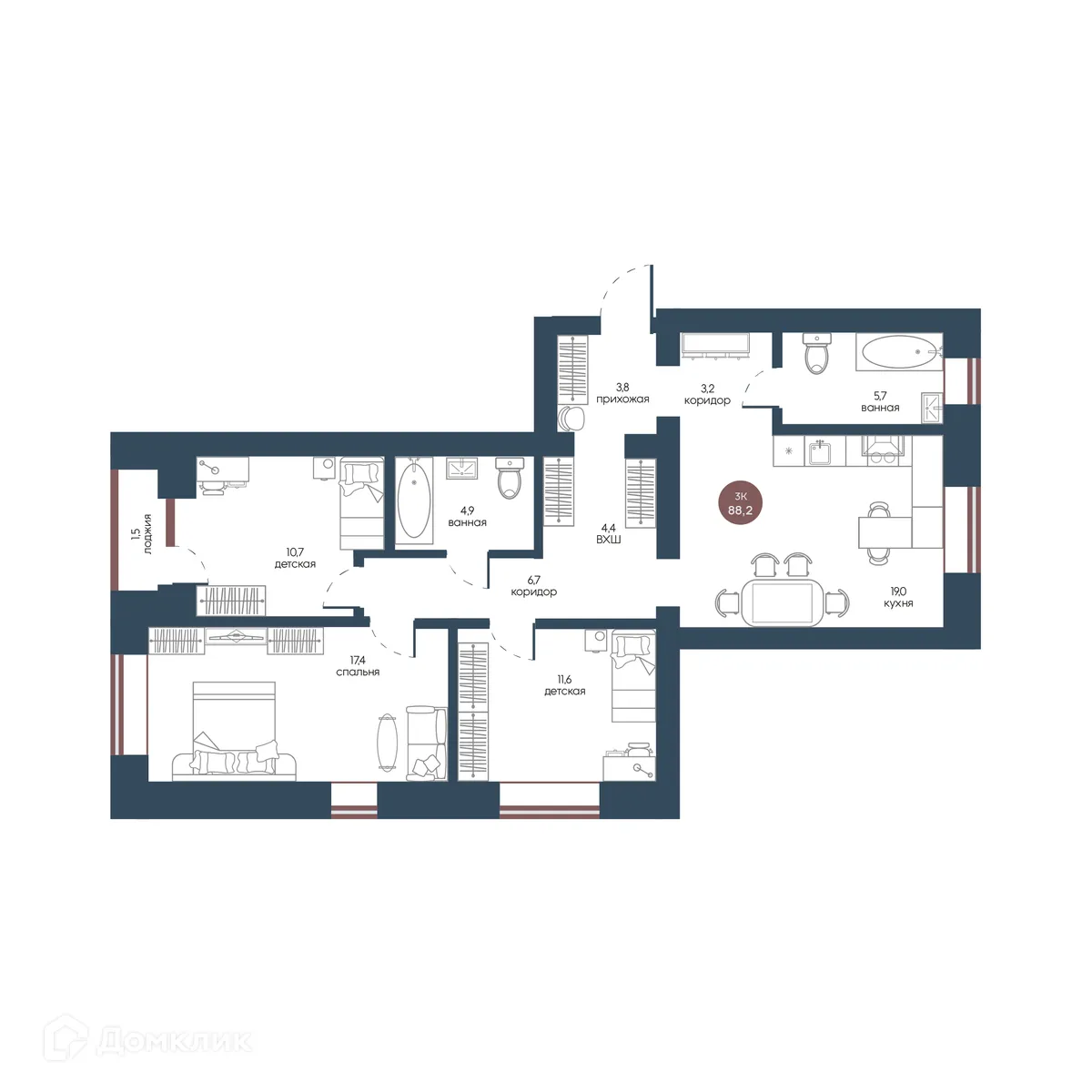 Фото квартиры в ЖК Белозерский