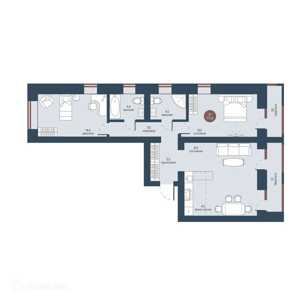 Фото квартиры в ЖК Белозерский