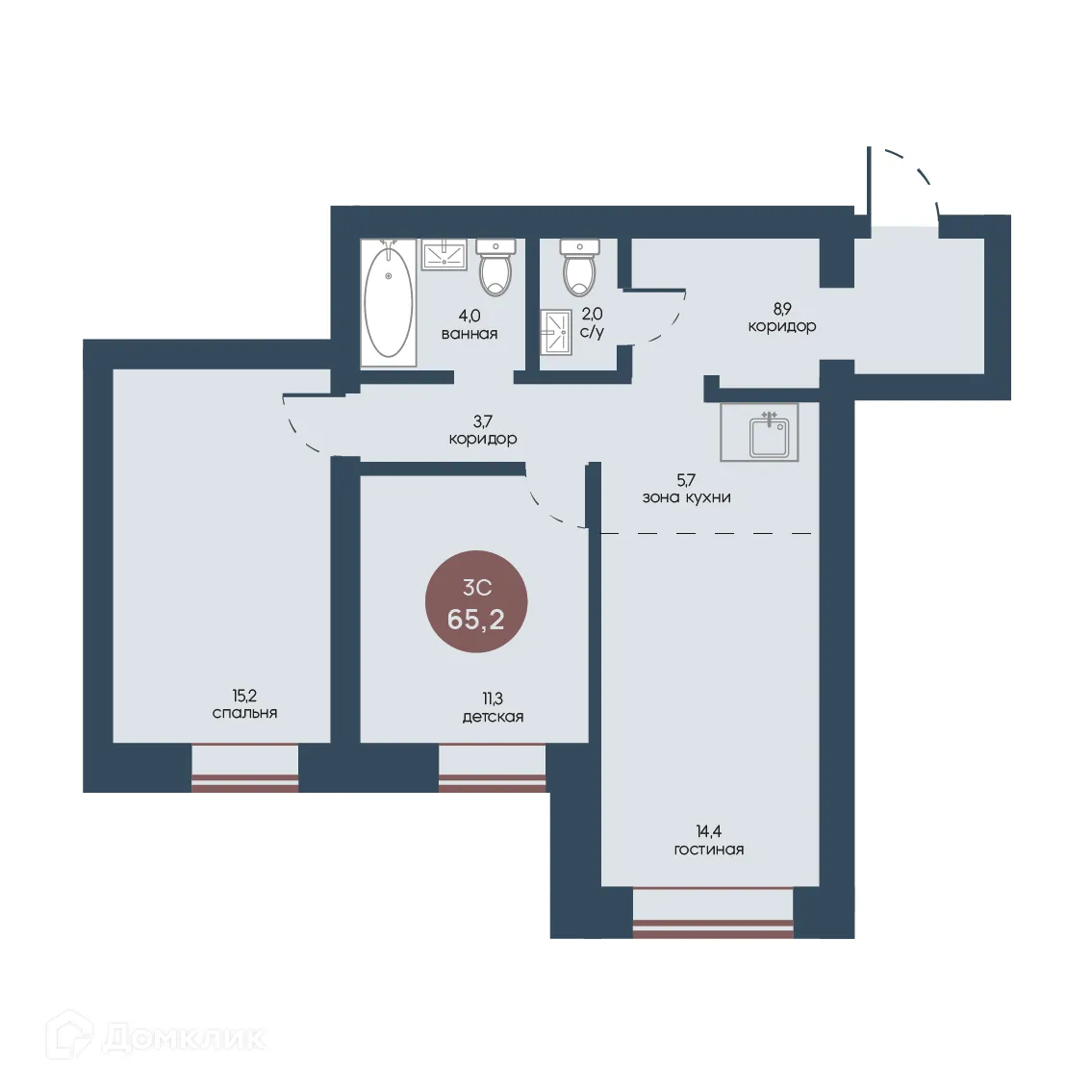 Фото квартиры в ЖК Белозерский