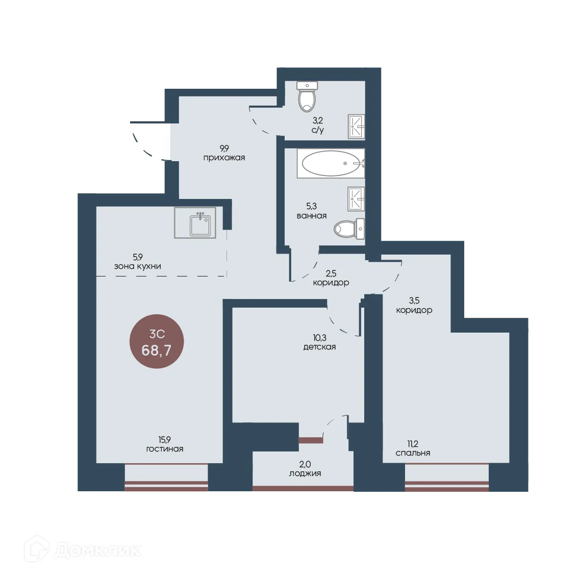 Фото квартиры в ЖК Белозерский