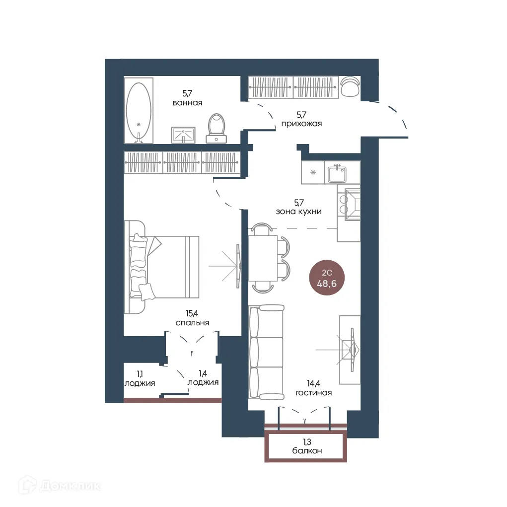 Фото квартиры в ЖК Белозерский