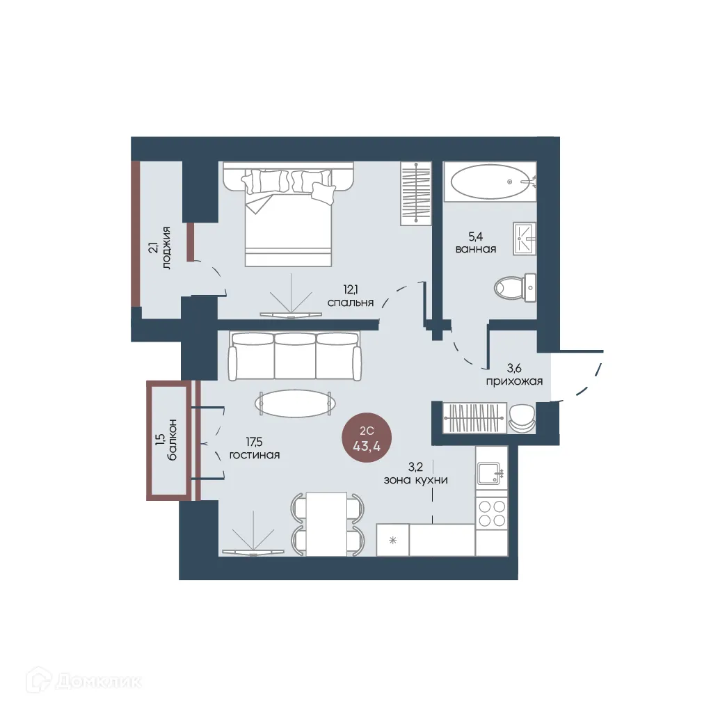 Фото квартиры в ЖК Белозерский