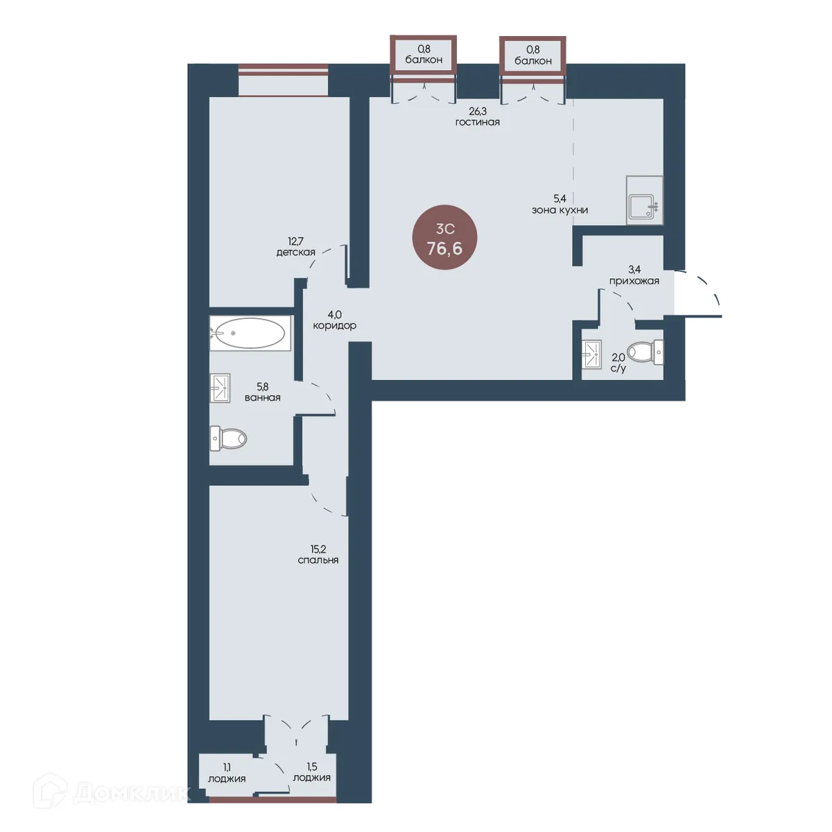 Фото квартиры в ЖК Белозерский