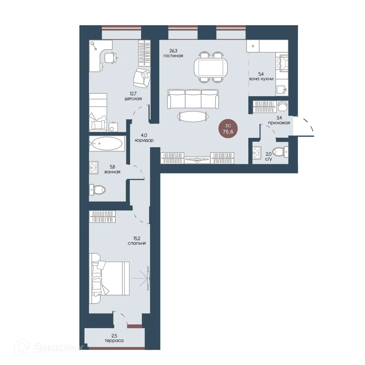 Фото квартиры в ЖК Белозерский