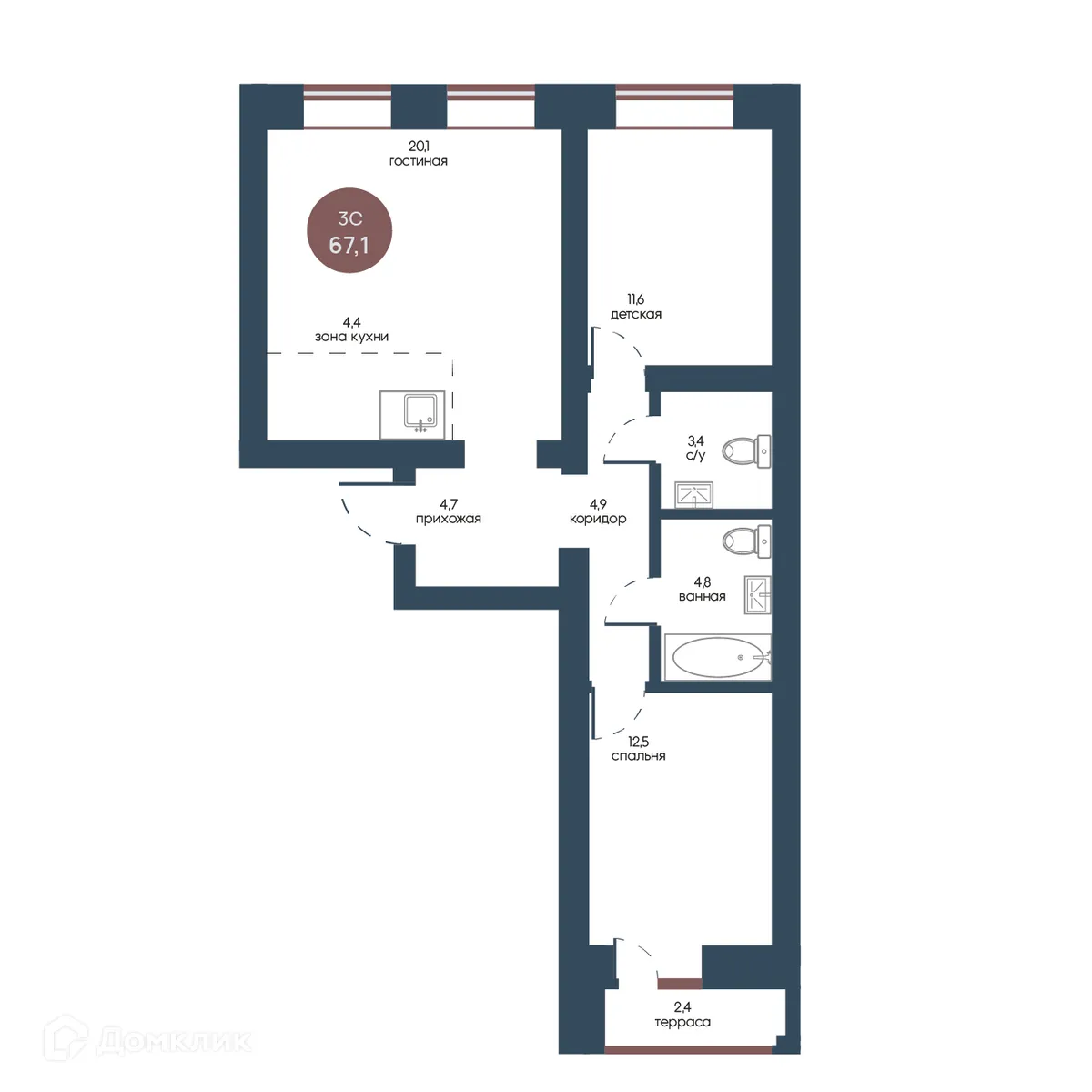 Фото квартиры в ЖК Белозерский