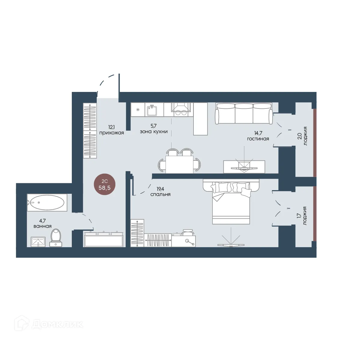 Фото квартиры в ЖК Белозерский