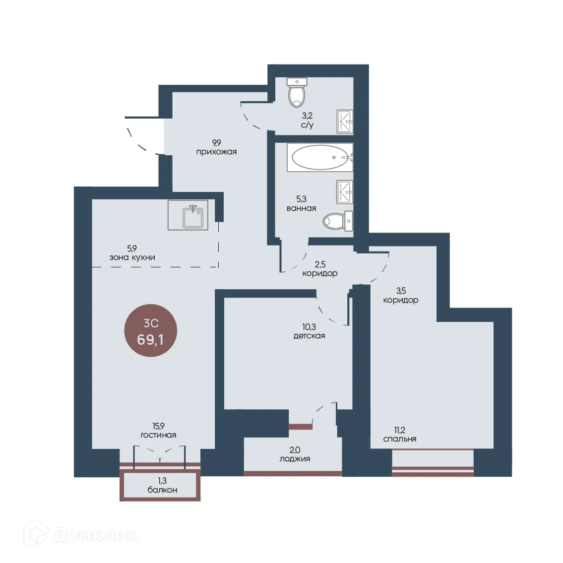 Фото квартиры в ЖК Белозерский