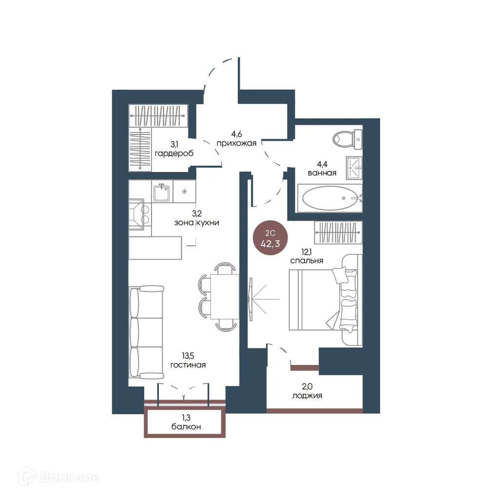 Фото квартиры в ЖК Белозерский