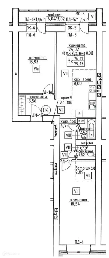 Фото квартиры в ЖК Сибирская, 74