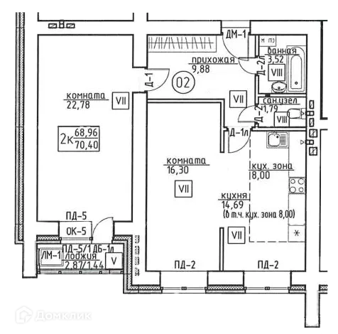 Фото квартиры в ЖК Сибирская, 74
