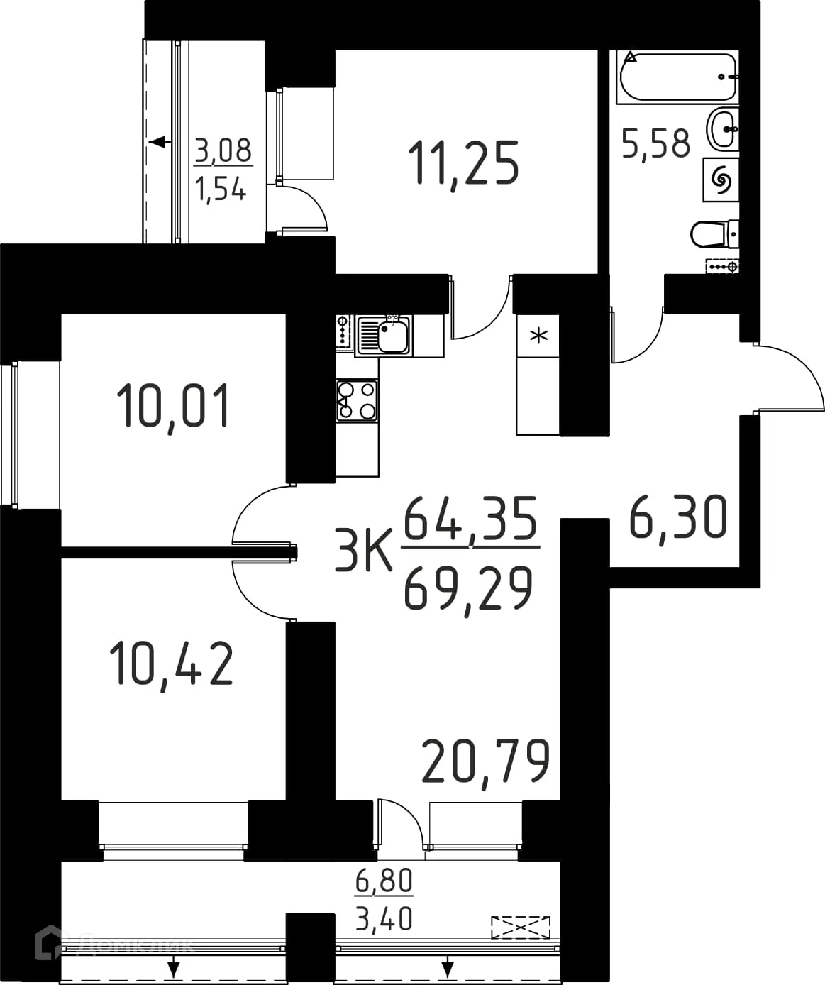 Фото квартиры в ЖК Лучи