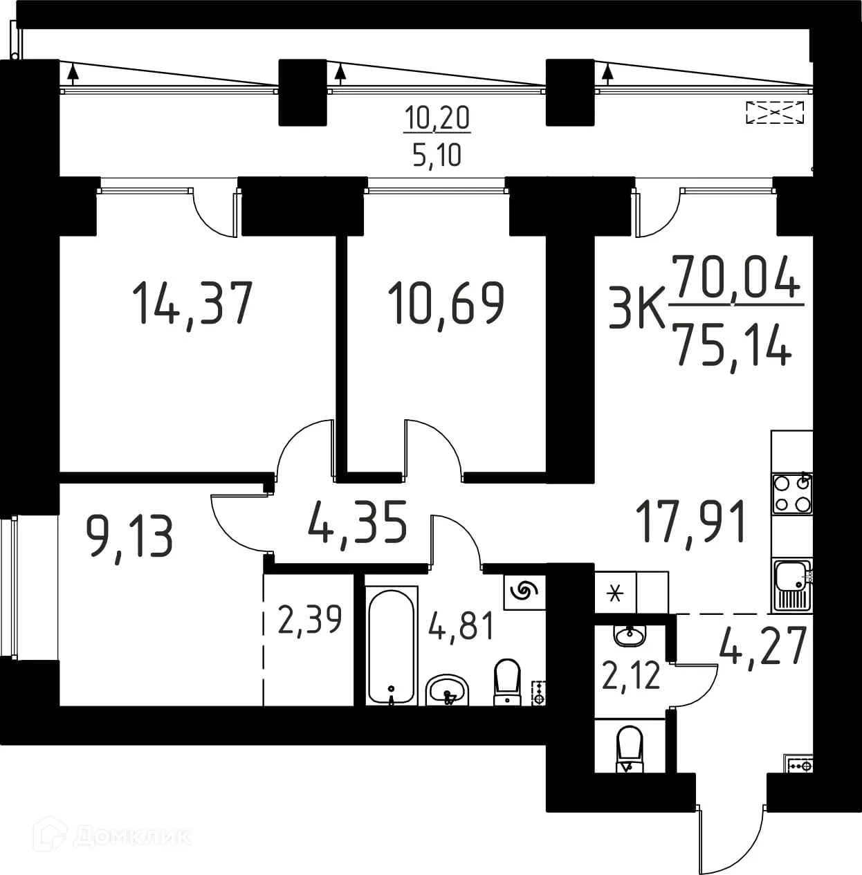 Фото квартиры в ЖК Лучи