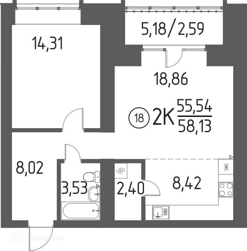 Фото квартиры в ЖК На Цветаевой