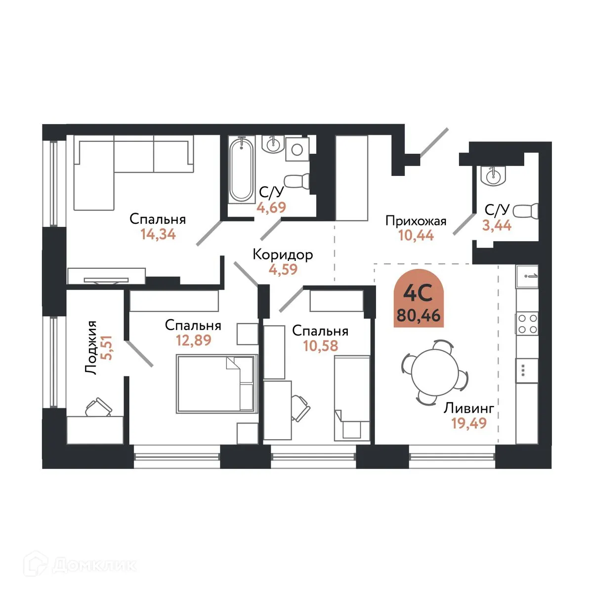 Фото квартиры в ЖК Квартал 1604