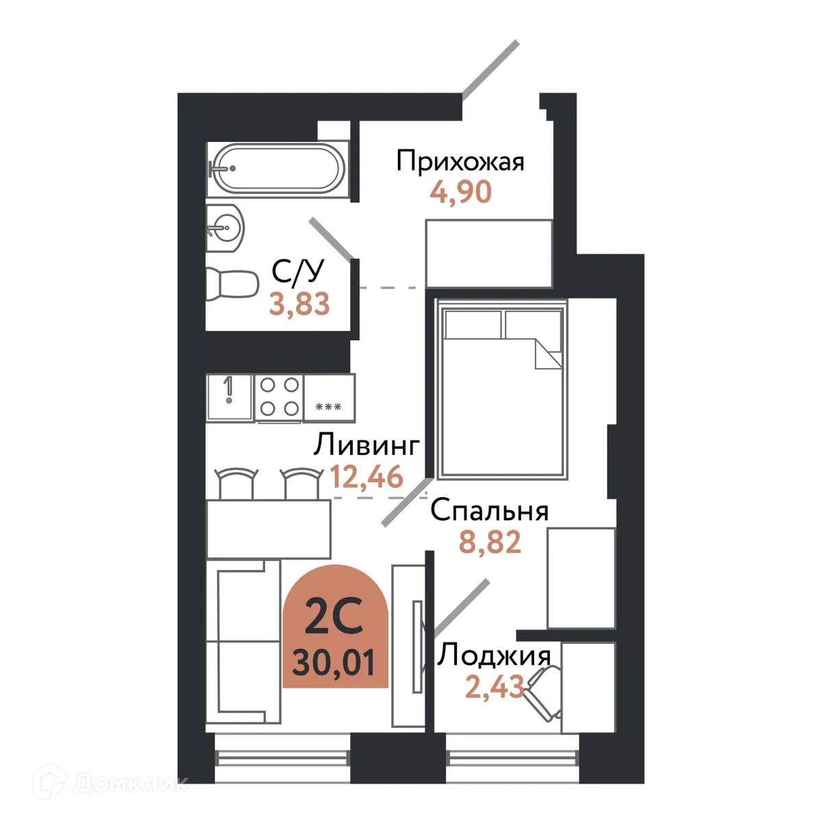 Фото квартиры в ЖК Квартал 1604