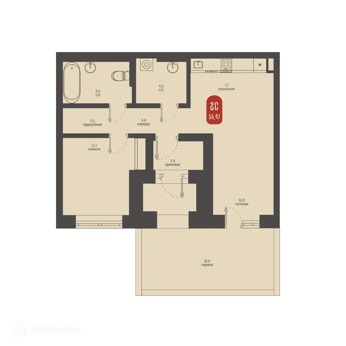 Фото квартиры в ЖК Косарева 6