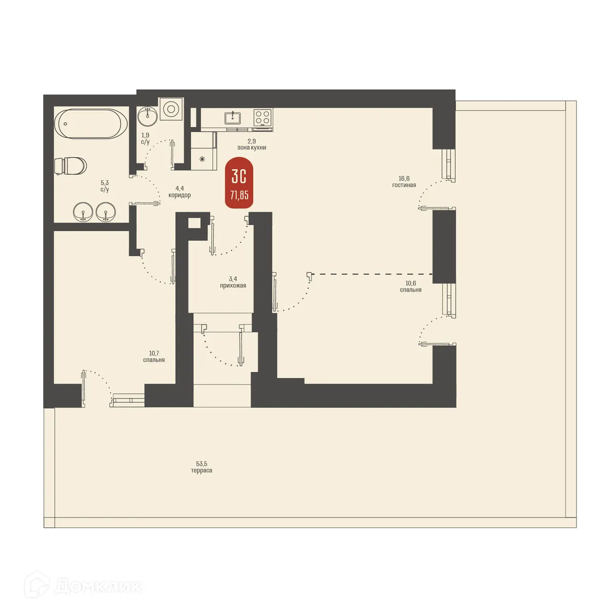 Фото квартиры в ЖК Косарева 6