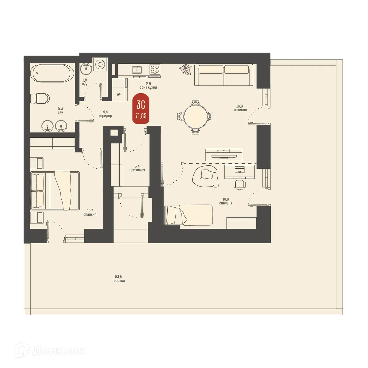 Фото квартиры в ЖК Косарева 6