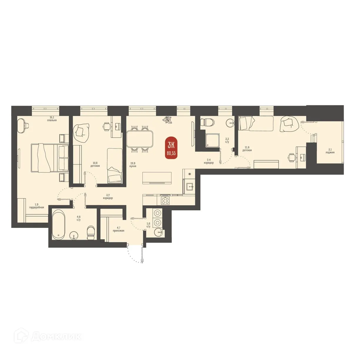 Фото квартиры в ЖК Косарева 6