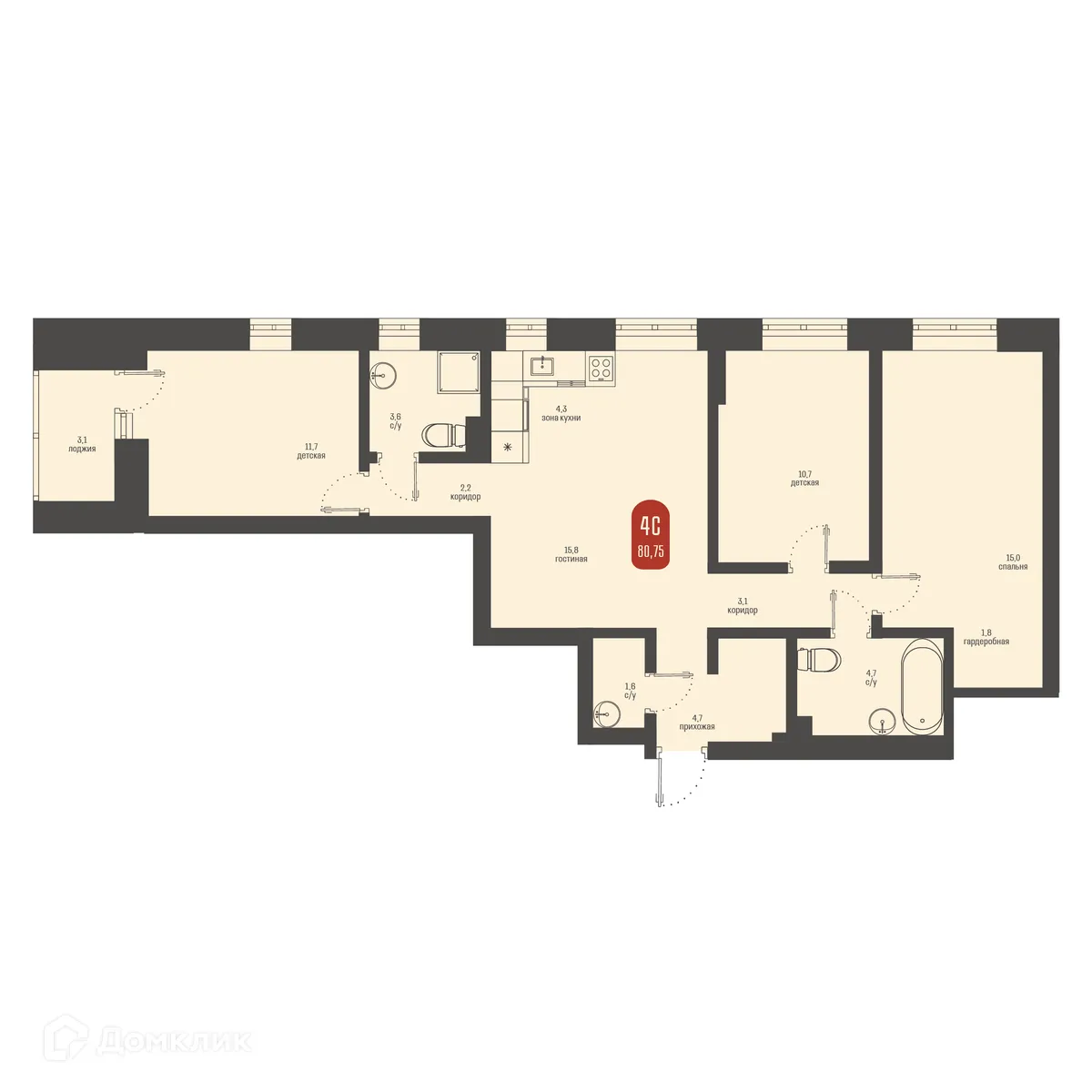 Фото квартиры в ЖК Косарева 6