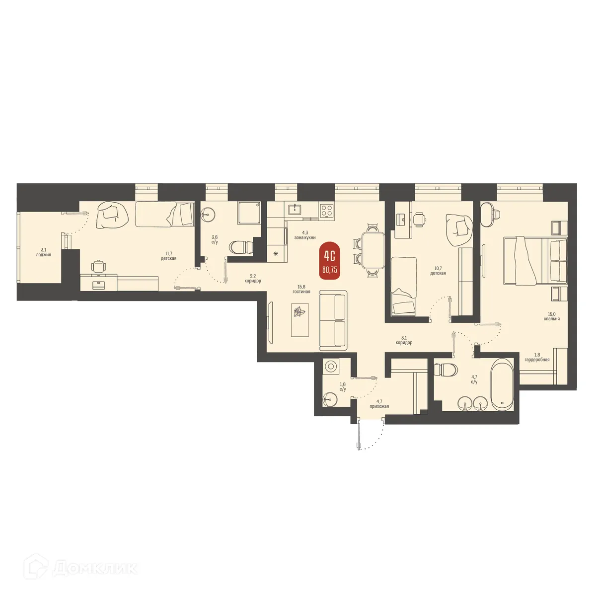 Фото квартиры в ЖК Косарева 6