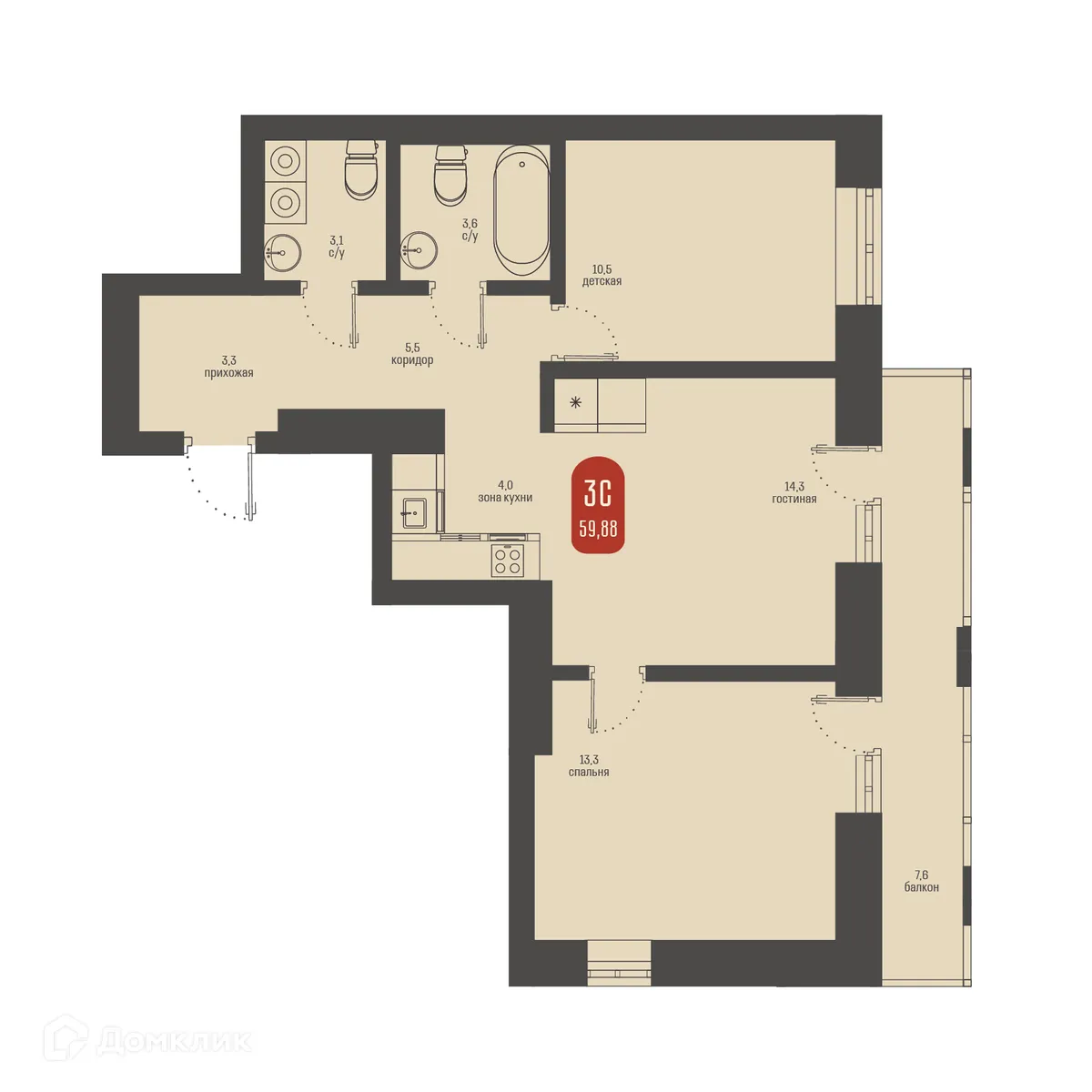 Фото квартиры в ЖК Косарева 6