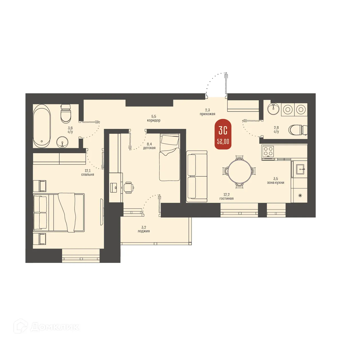 Фото квартиры в ЖК Косарева 6