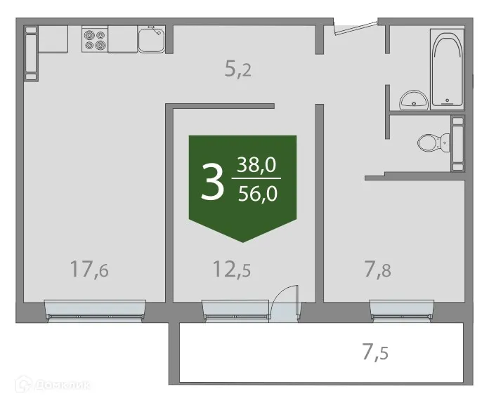 Фото квартиры в ЖК Энтузиастов