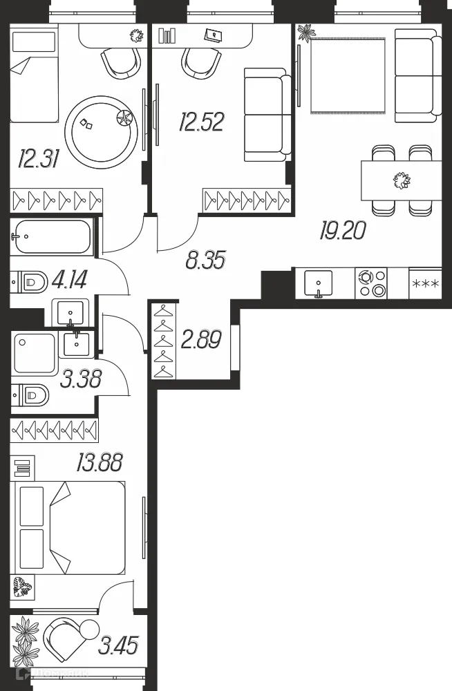 Фото квартиры в ЖК Баташи Парк-2