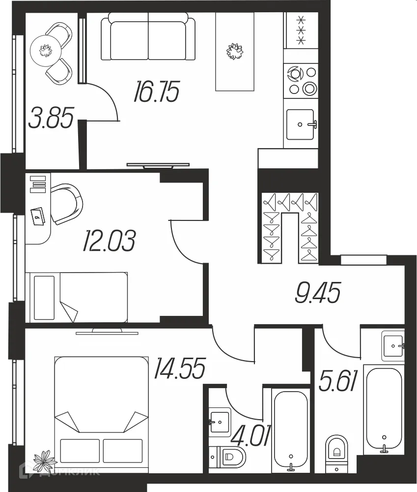 Фото квартиры в ЖК Баташи Парк-2