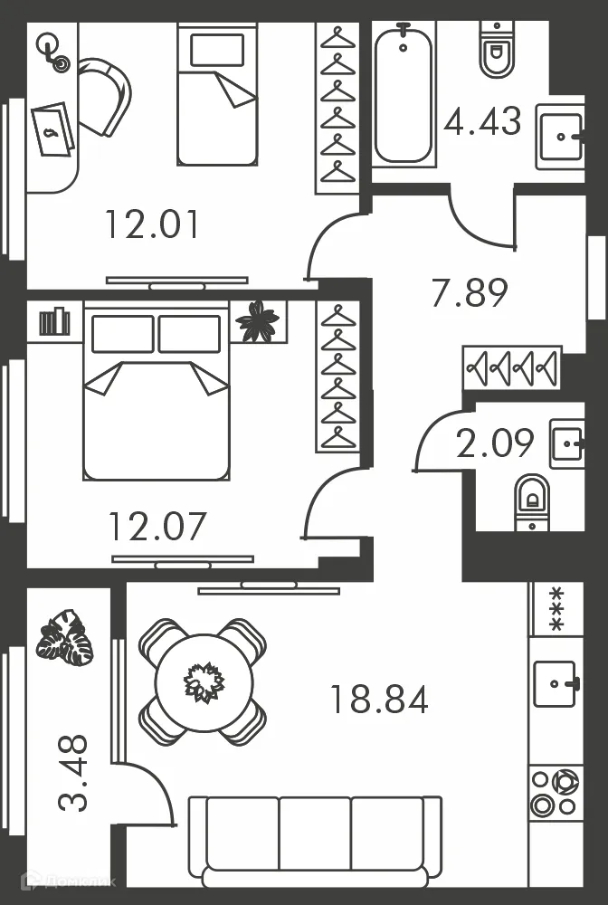 Фото квартиры в ЖК на ул. Карпова в Туле