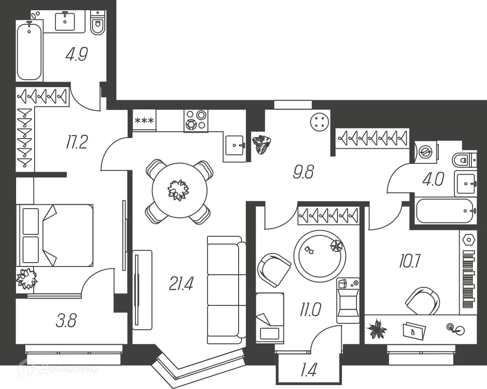 Фото квартиры в ЖК "Михеева Парк"