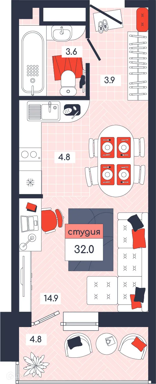 Фото квартиры в ЖК Первый Юго-Восточный Микрорайон