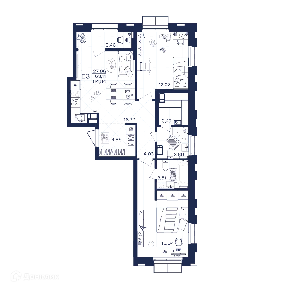 Фото квартиры в ЖК Гармония