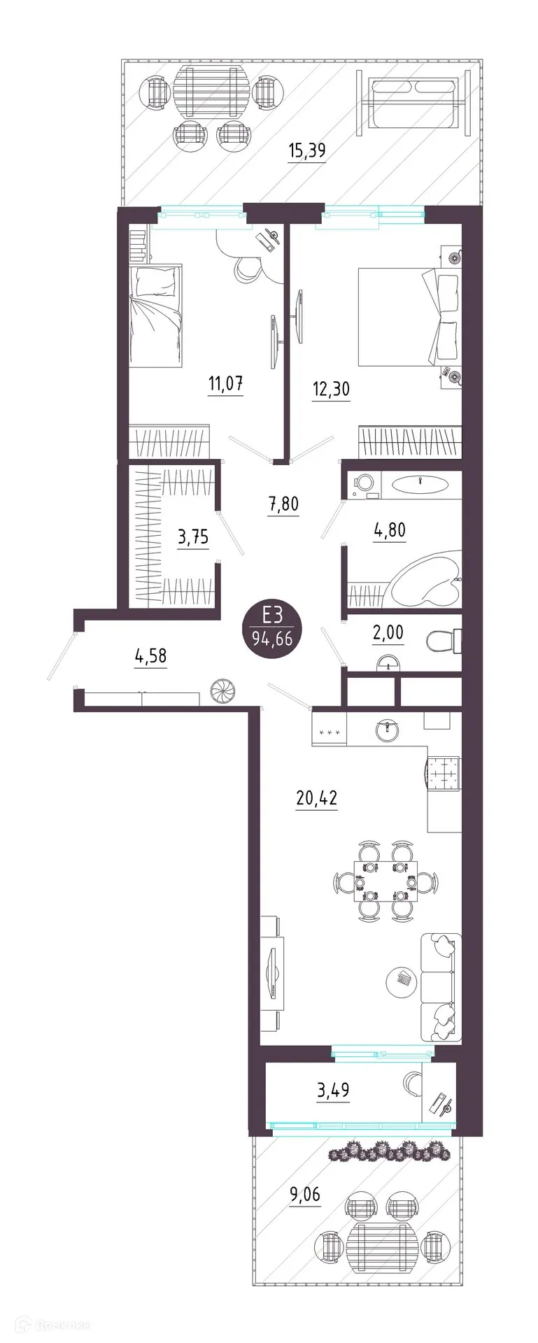 Фото квартиры в ЖК "Пряничная слобода"