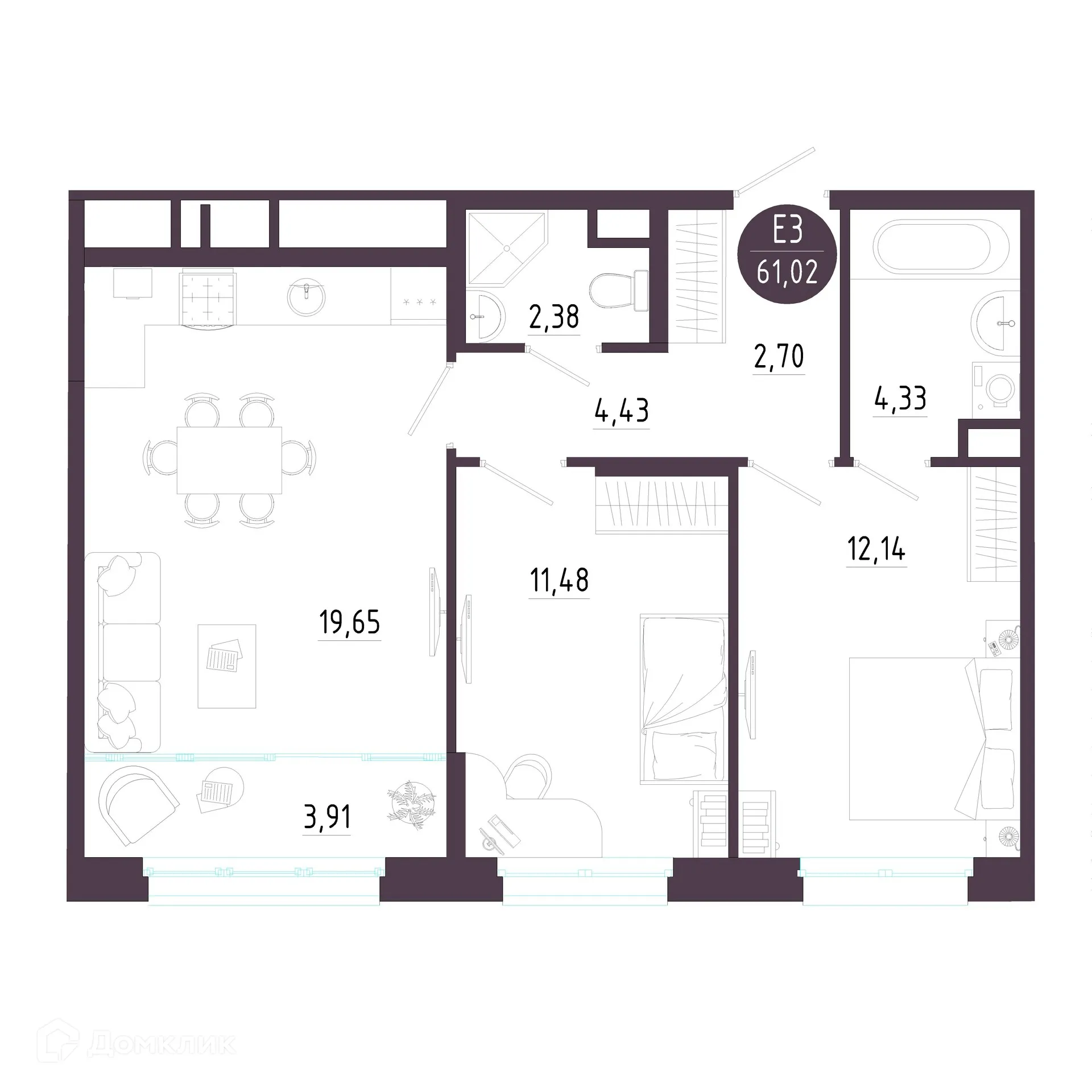 Фото квартиры в ЖК "Пряничная слобода"
