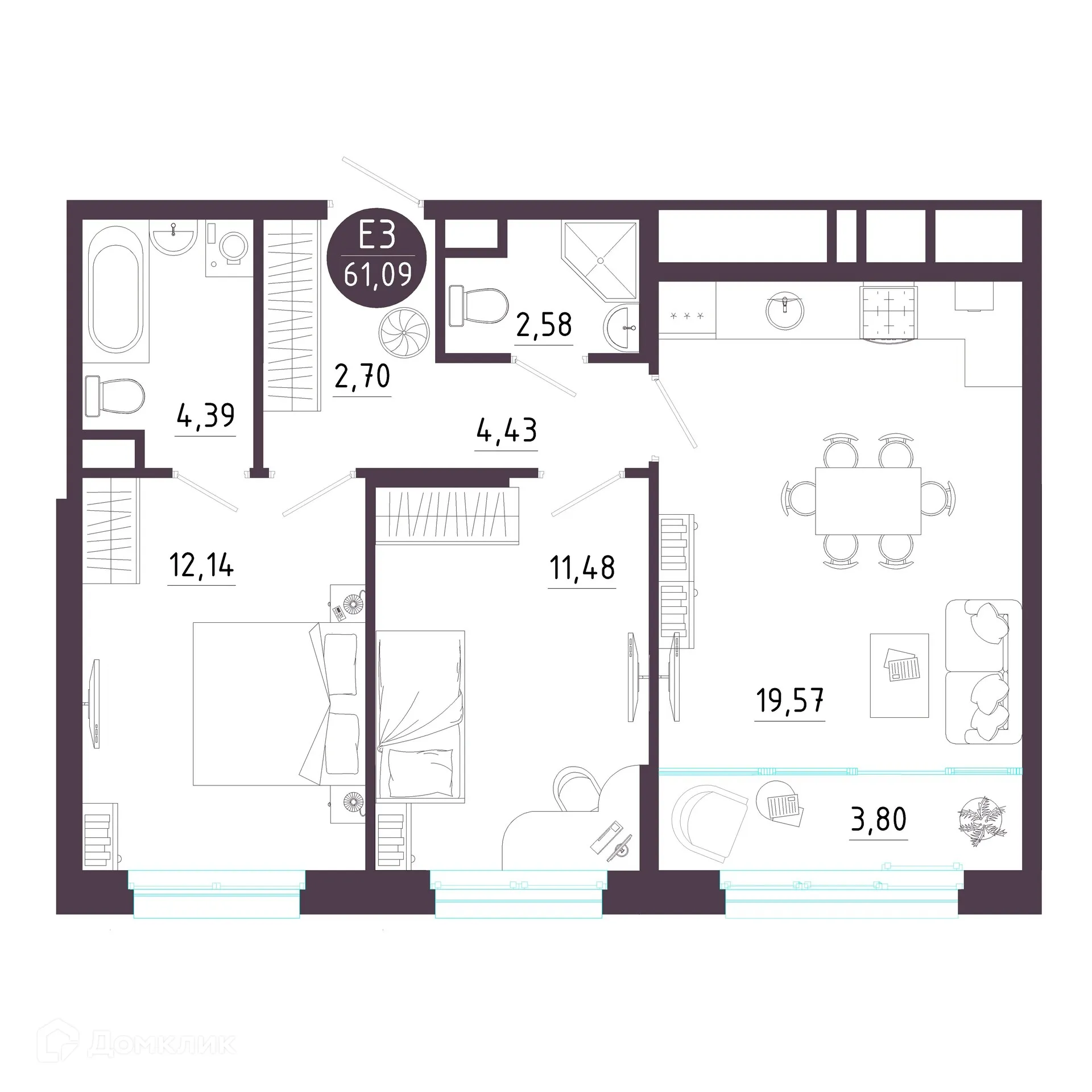 Фото квартиры в ЖК "Пряничная слобода"