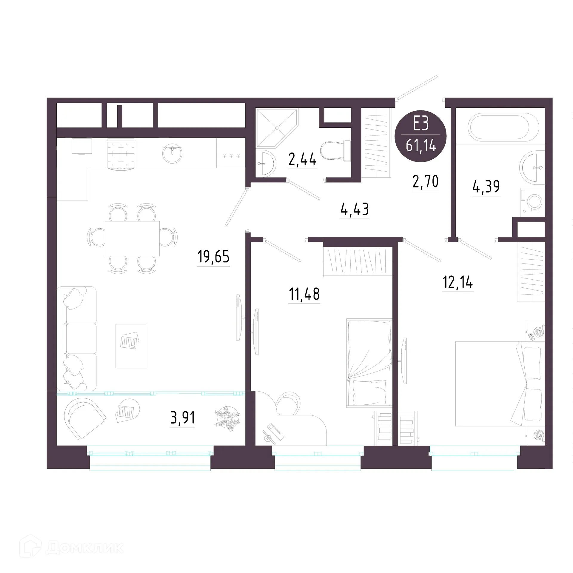 Фото квартиры в ЖК "Пряничная слобода"