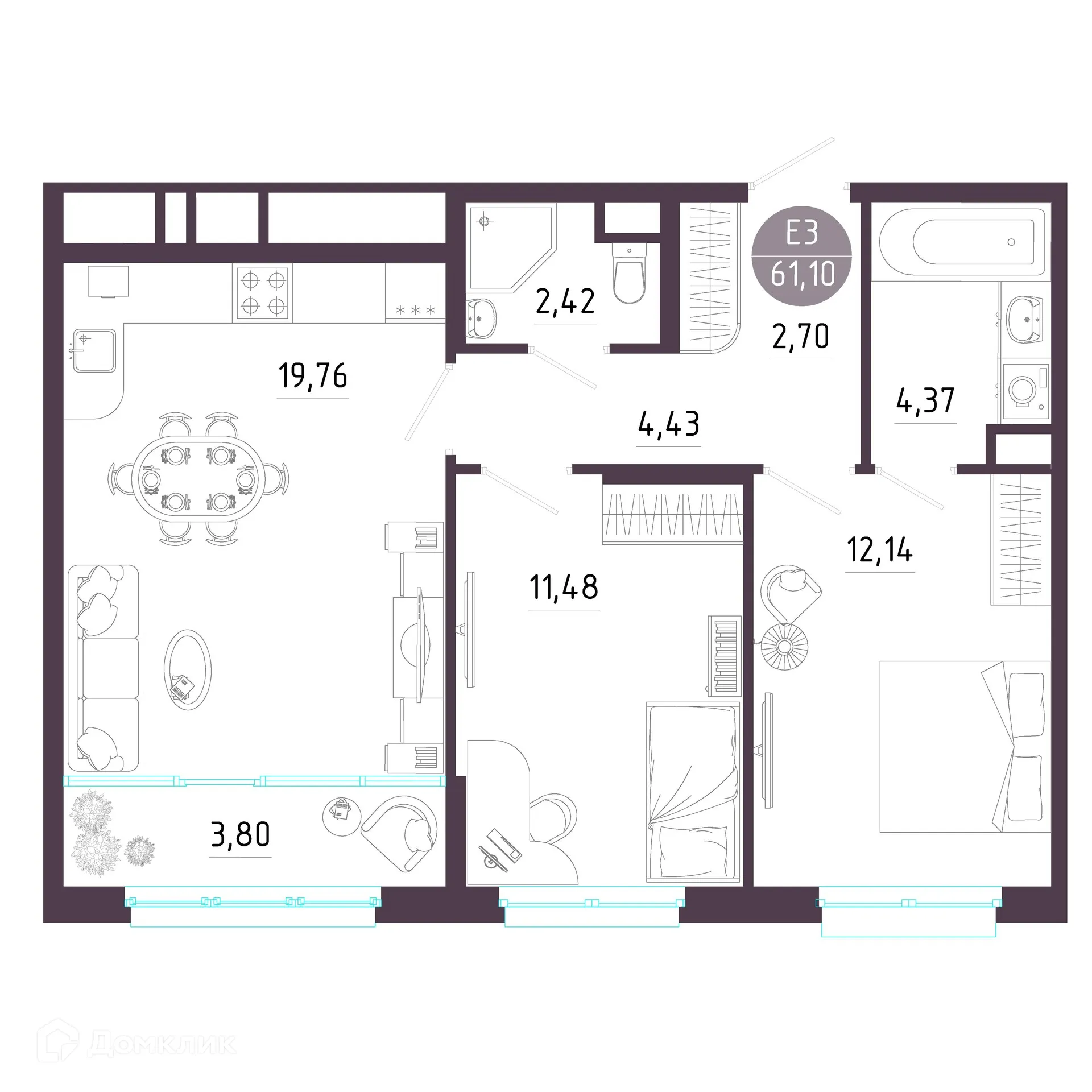 Фото квартиры в ЖК "Пряничная слобода"