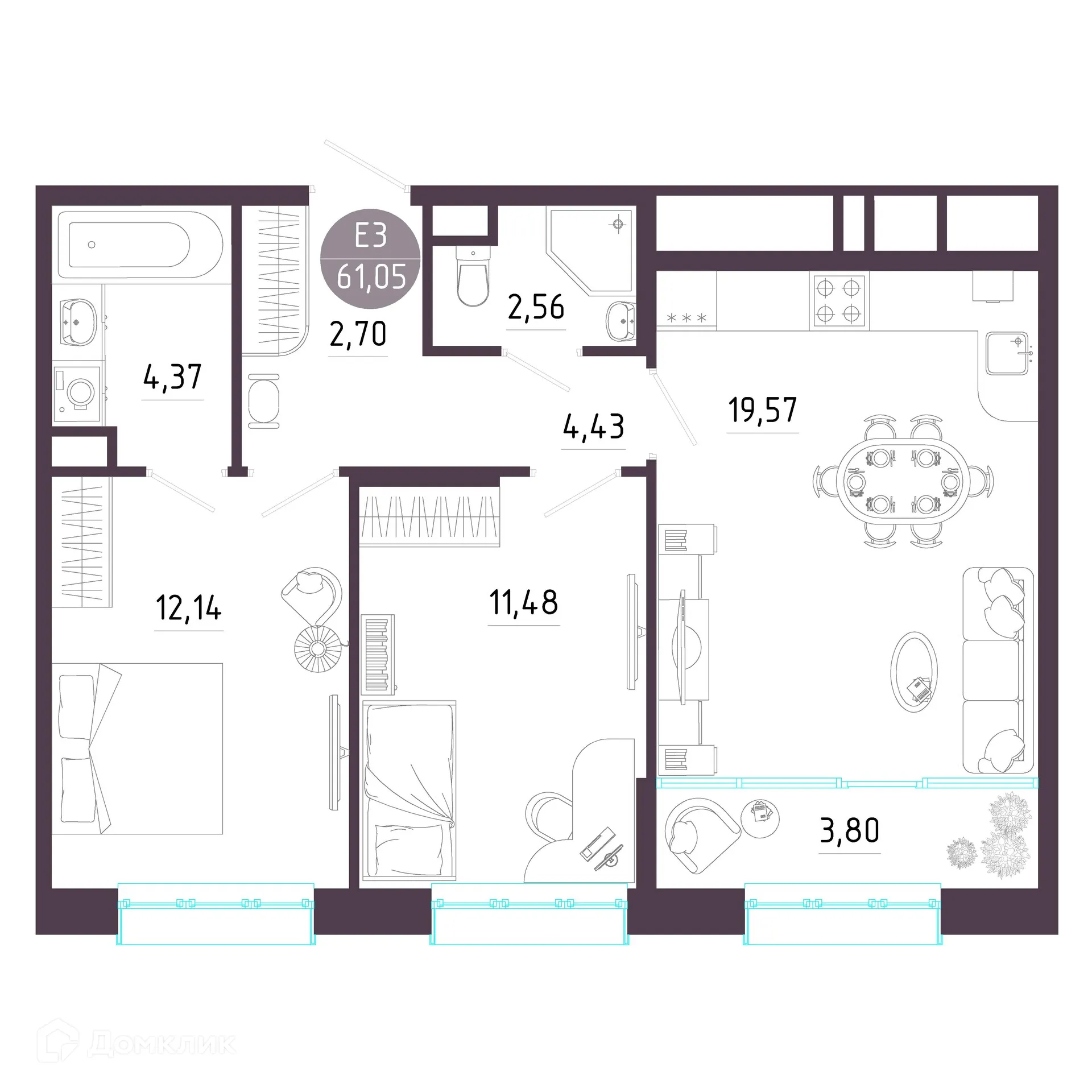 Фото квартиры в ЖК "Пряничная слобода"