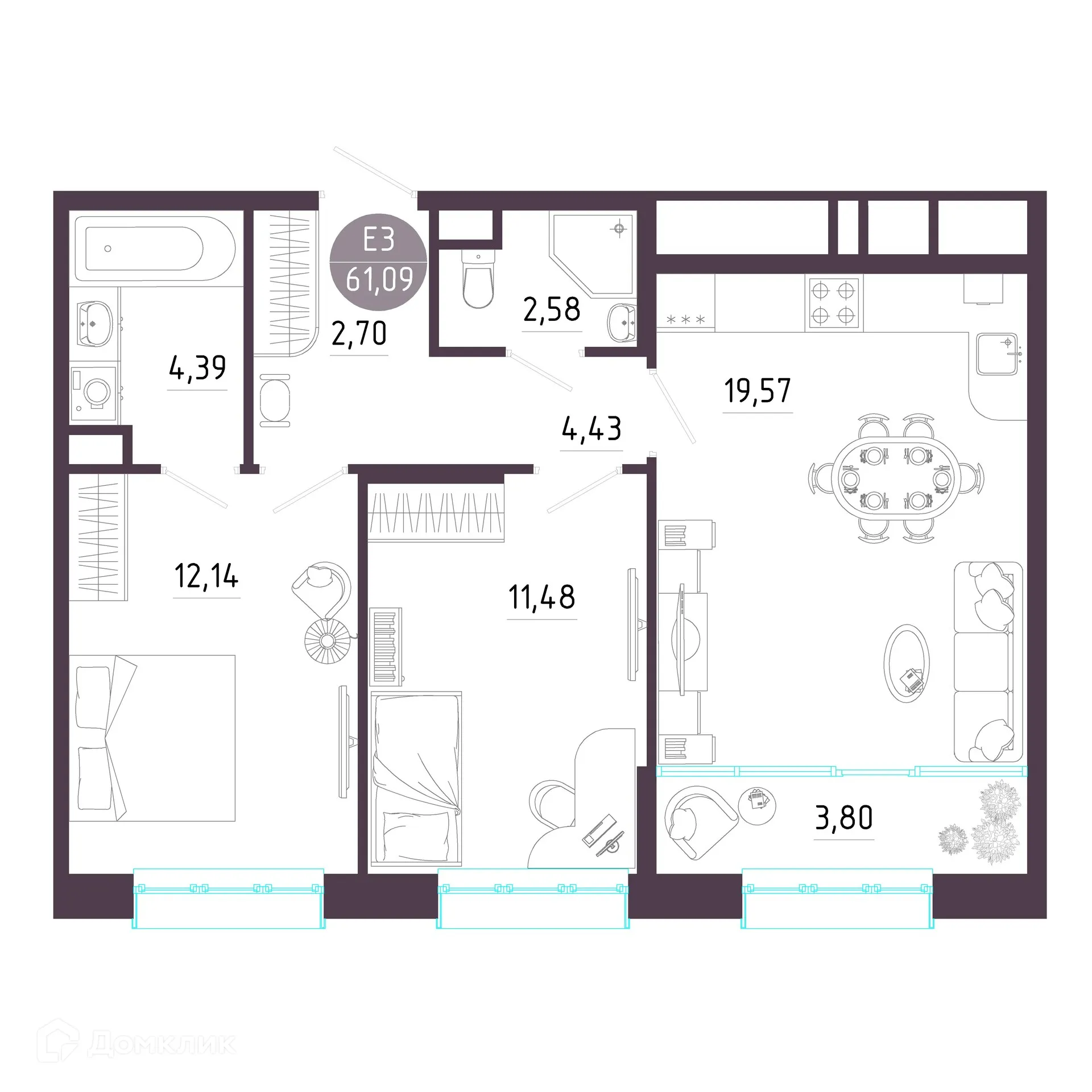 Фото квартиры в ЖК "Пряничная слобода"