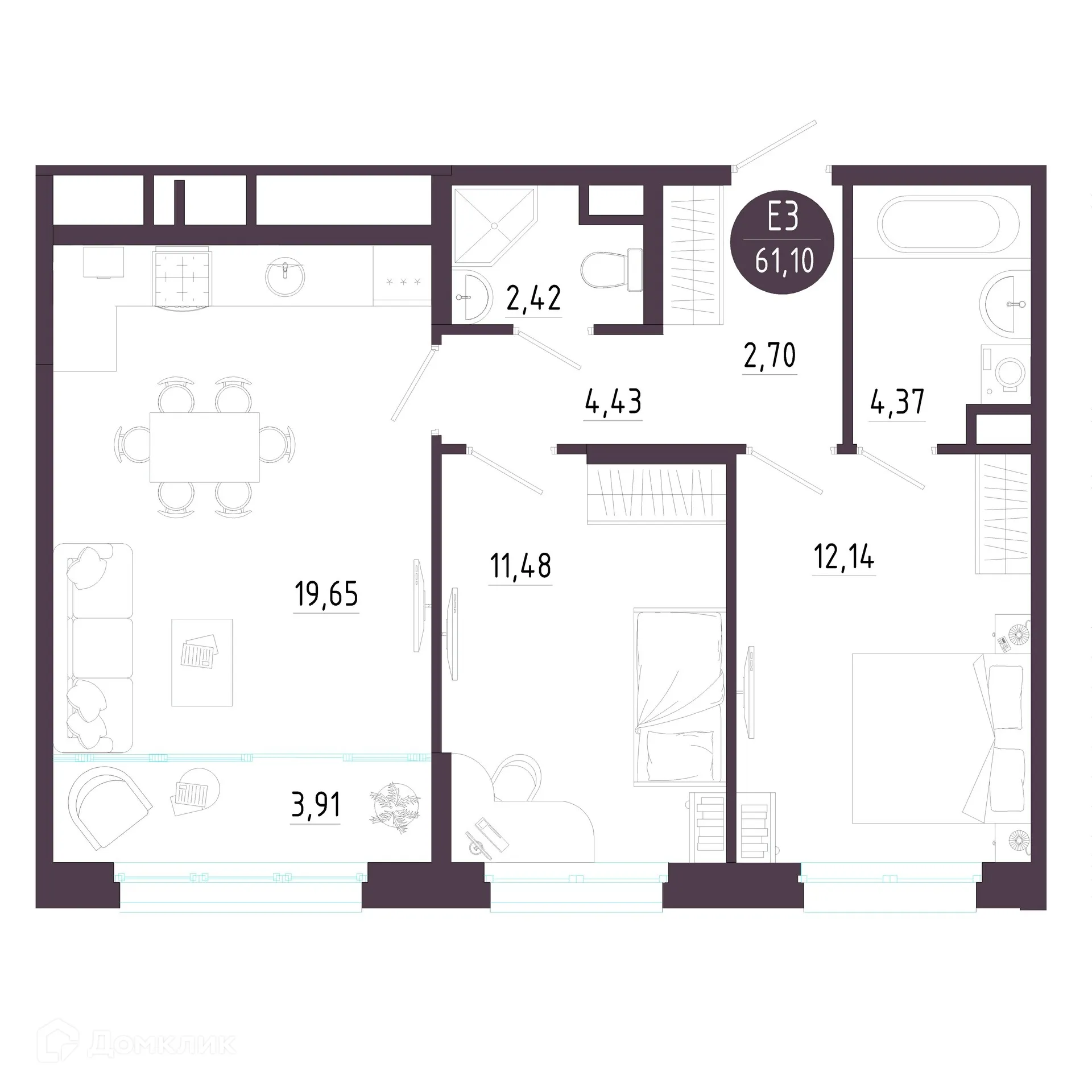 Фото квартиры в ЖК "Пряничная слобода"