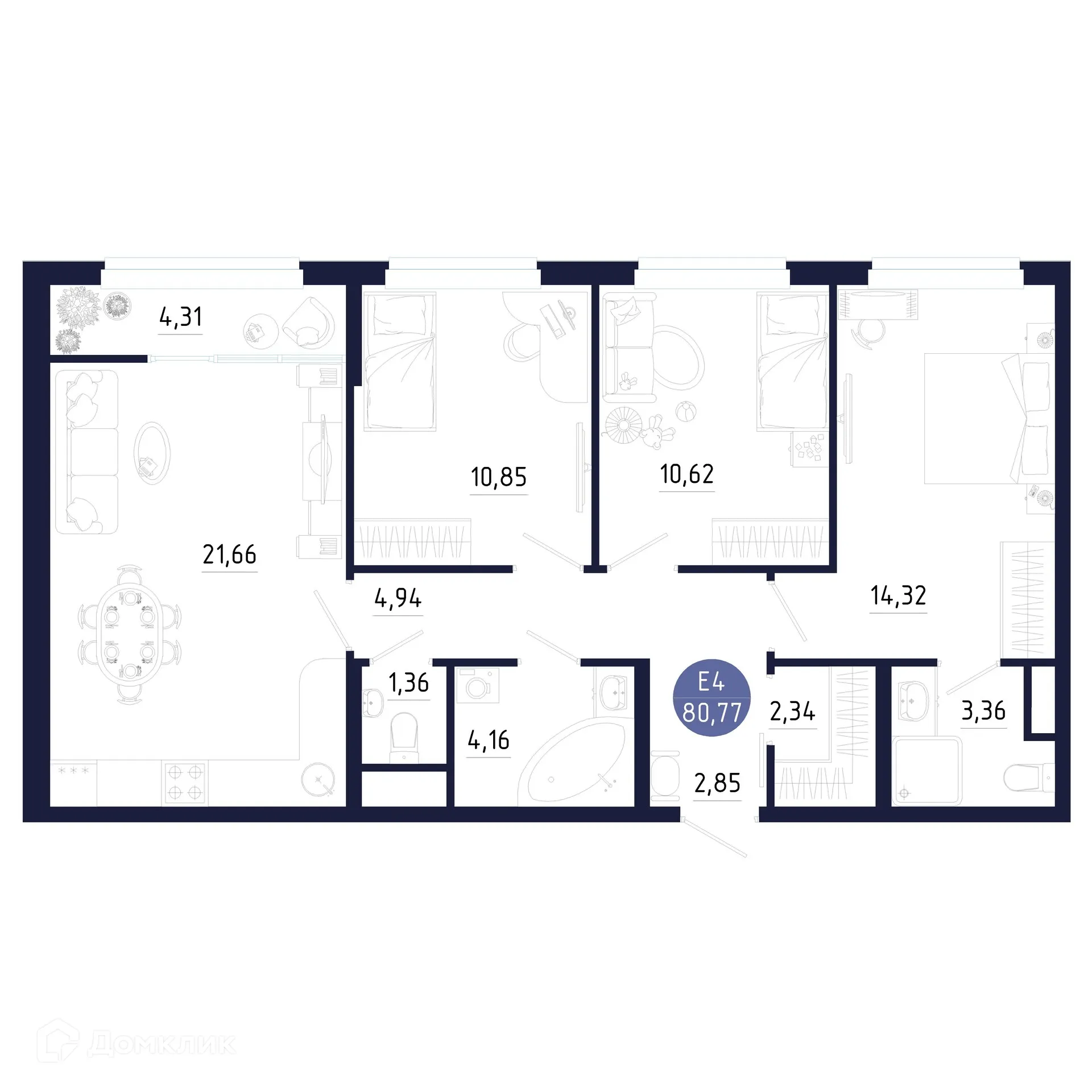 Фото квартиры в ЖК Надежный на Пролетарке