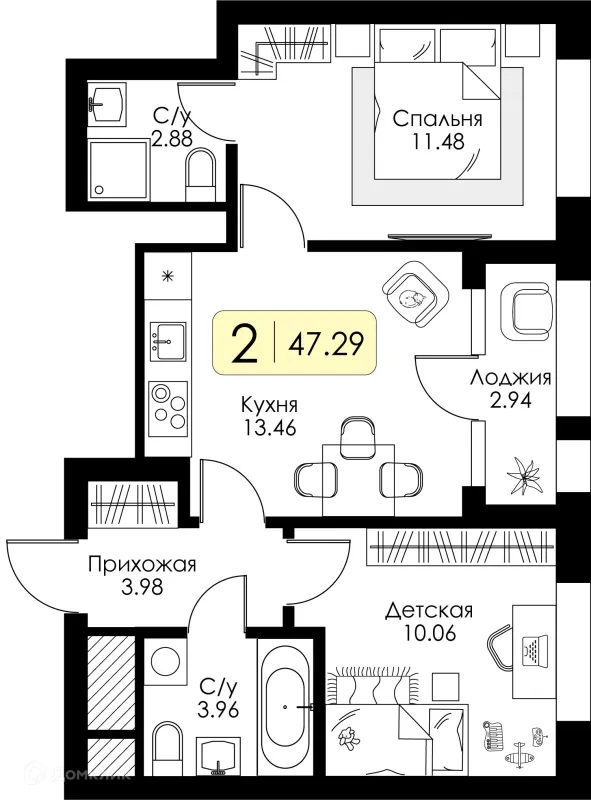 2 комн. квартиры в Туле новостройки