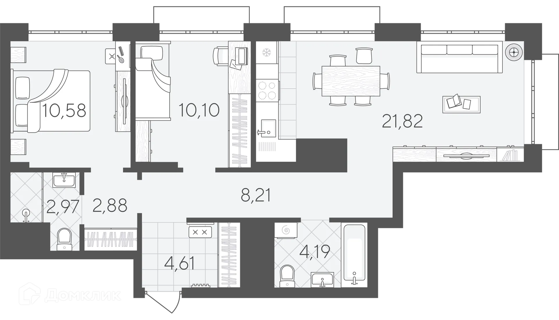 Фото квартиры в ЖК Скандиа.Дом на берегу Туры