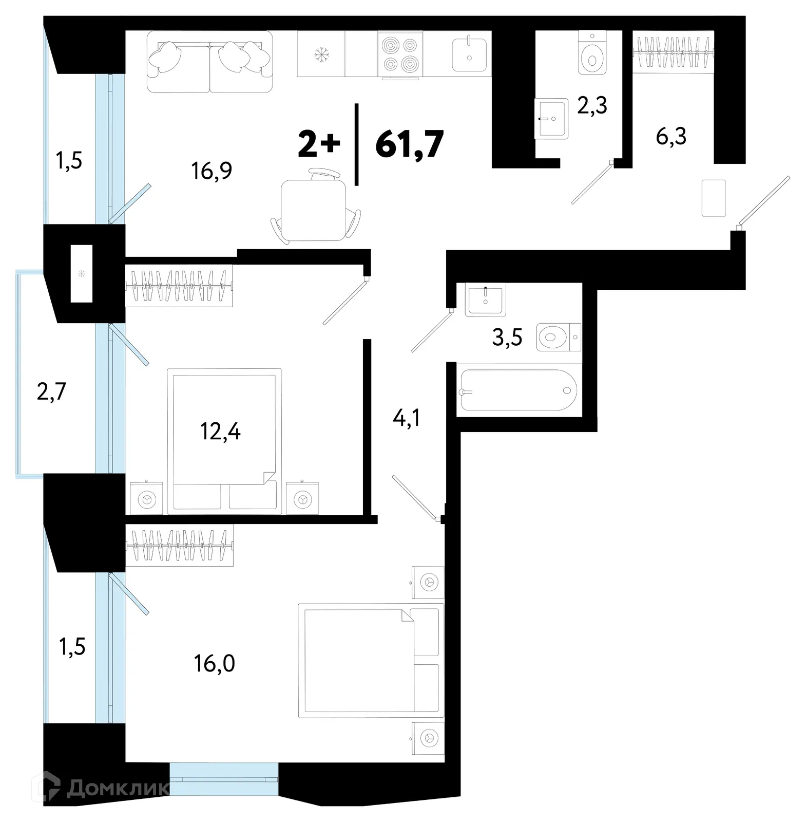 Фото квартиры в ЖК Кедровый берег