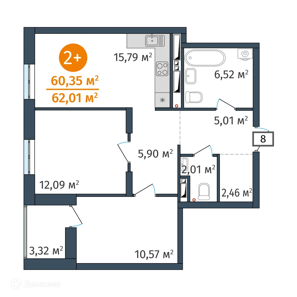 Фото квартиры в ЖК "DOK (Док)"
