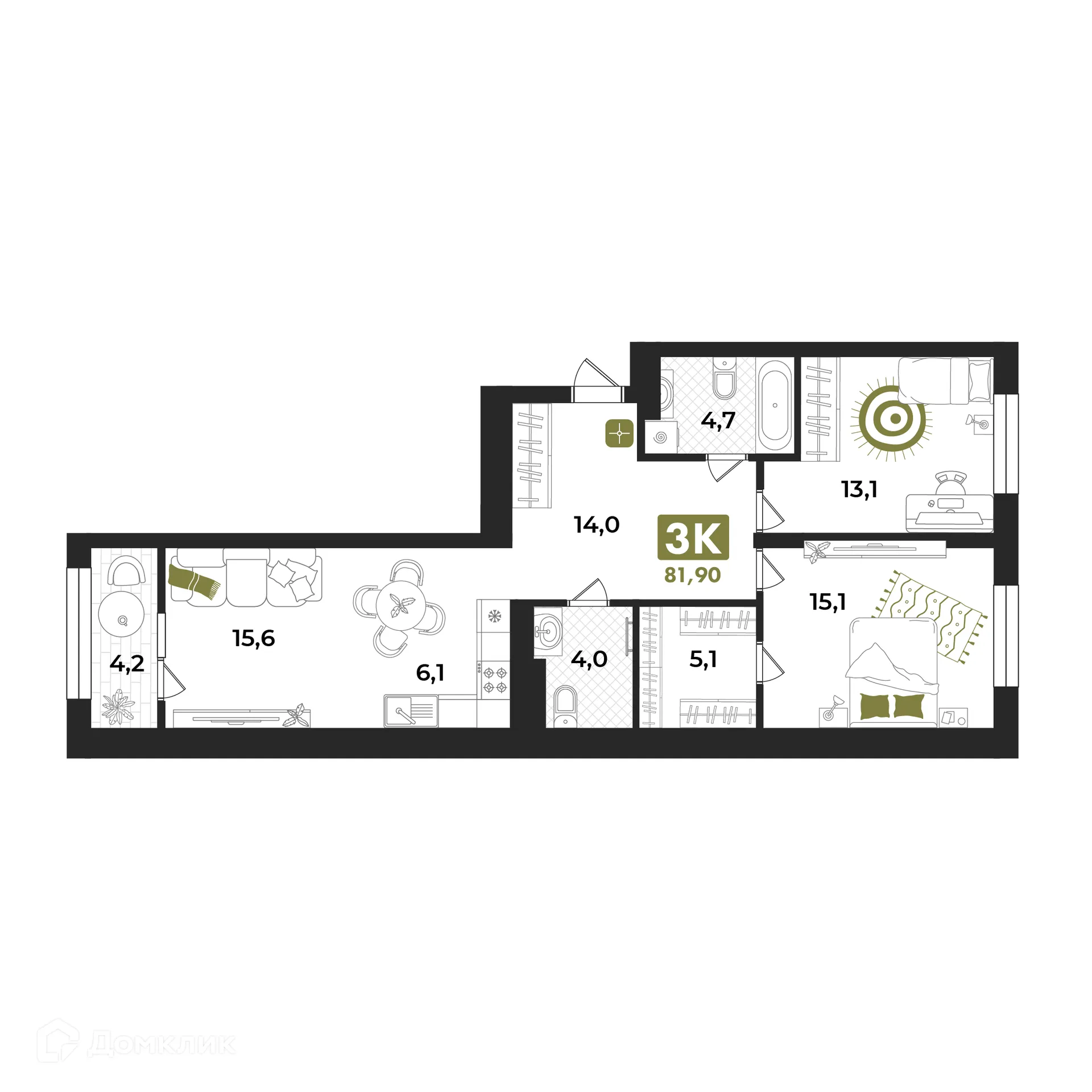 Фото квартиры в ЖК Авторский проект "Опера"