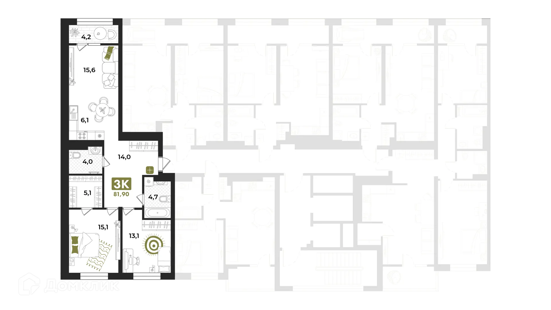 Фото квартиры в ЖК Авторский проект "Опера"
